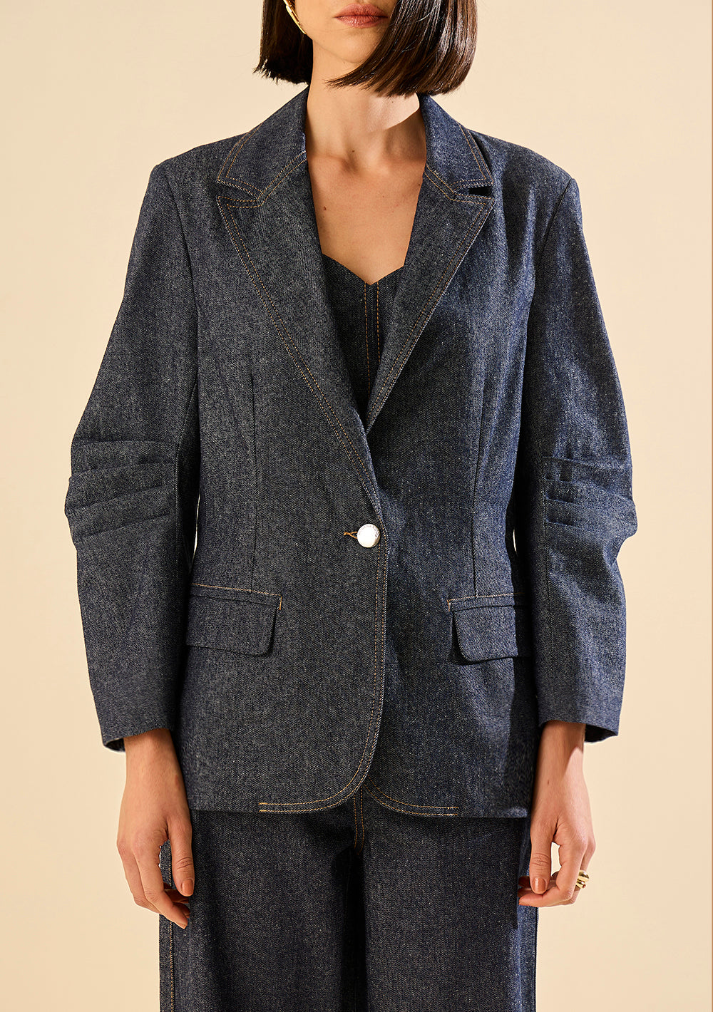 Blazer Largo Suelto Mangas Largas