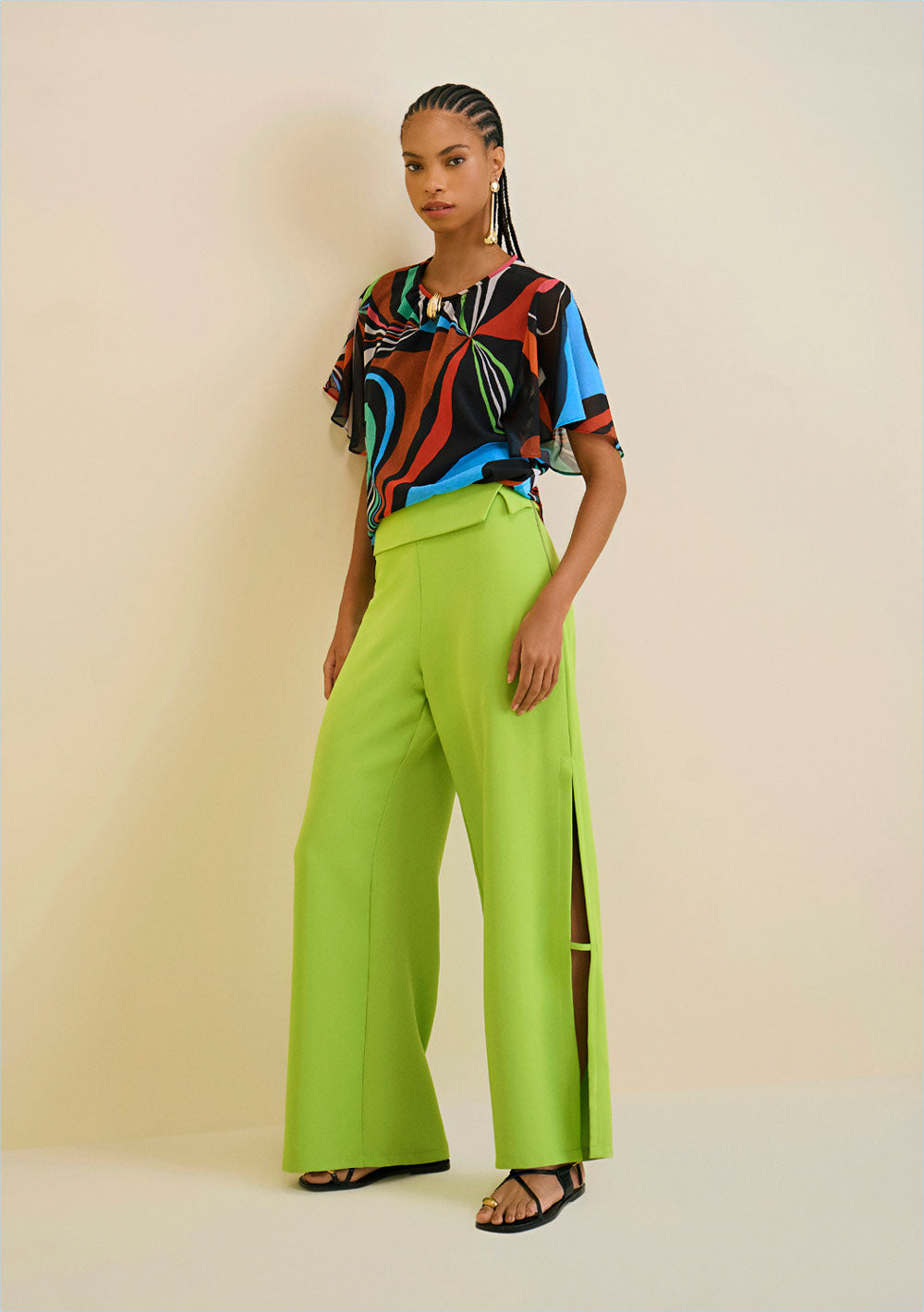 Pantalón Wide Tiro Alto