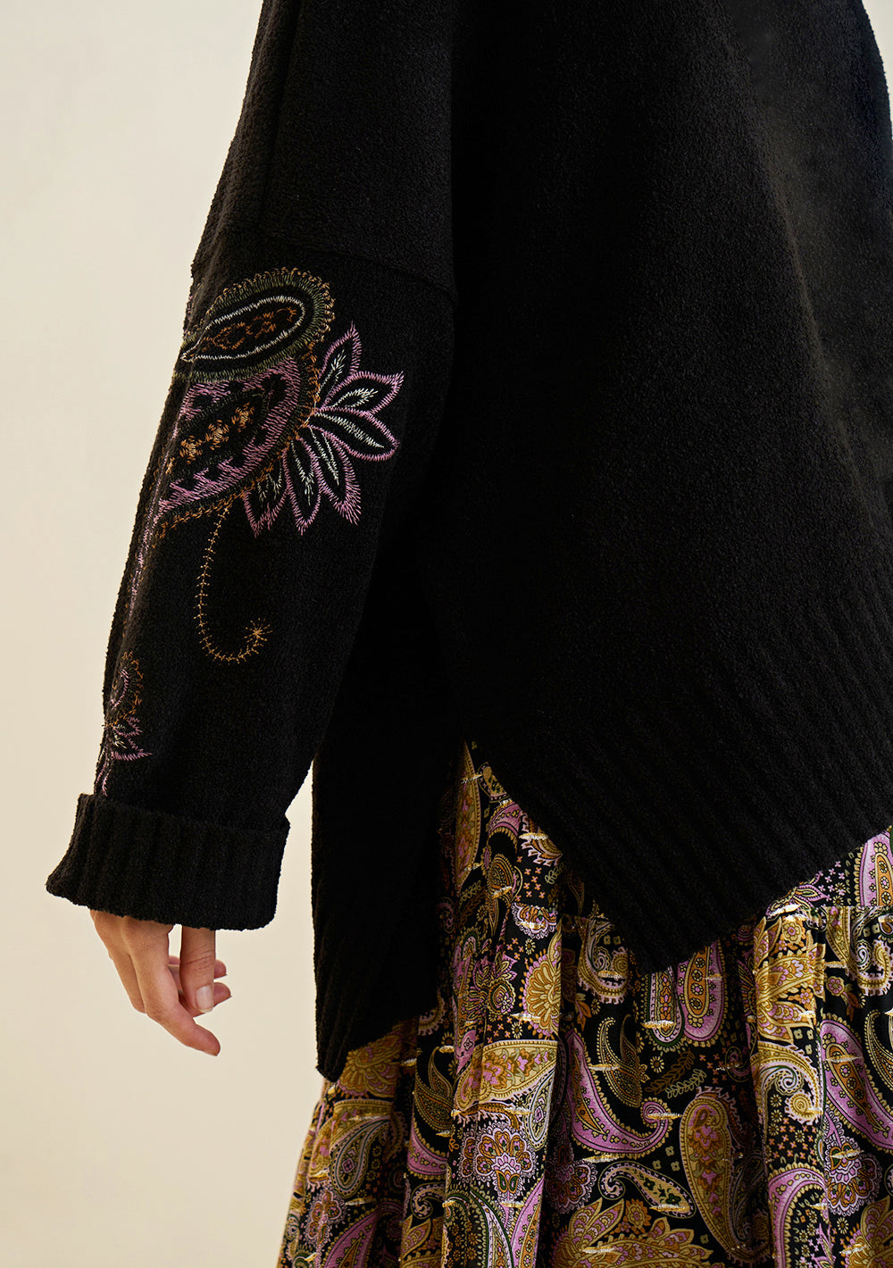 Blusa Suelta Escote Redondo Mangas Largas