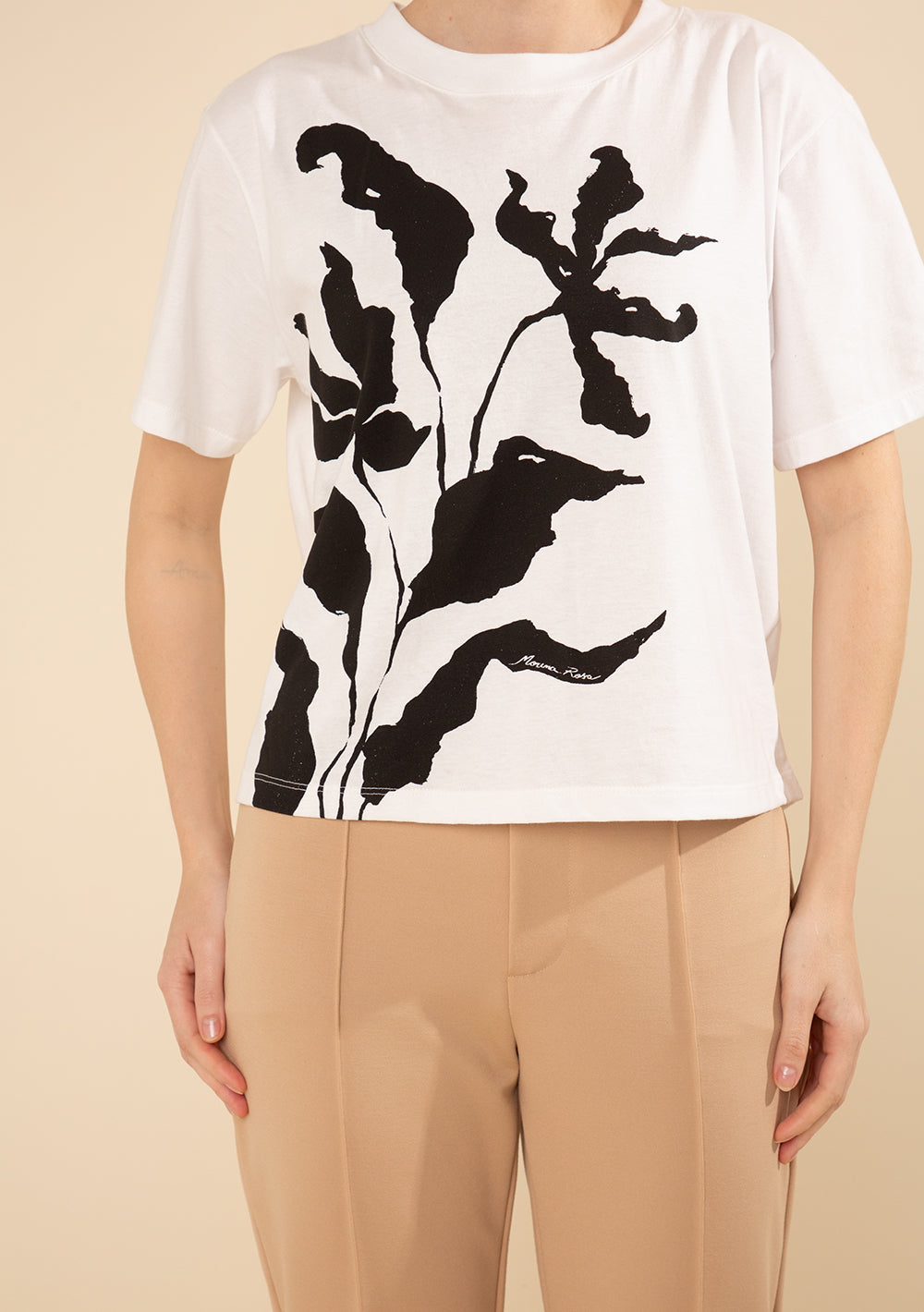 Camiseta Suelta Escote Redondo Mangas Cortas