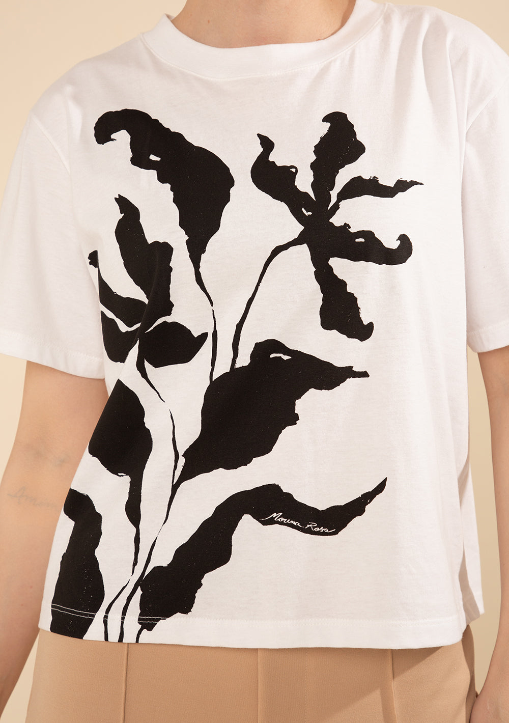 Camiseta Suelta Escote Redondo Mangas Cortas