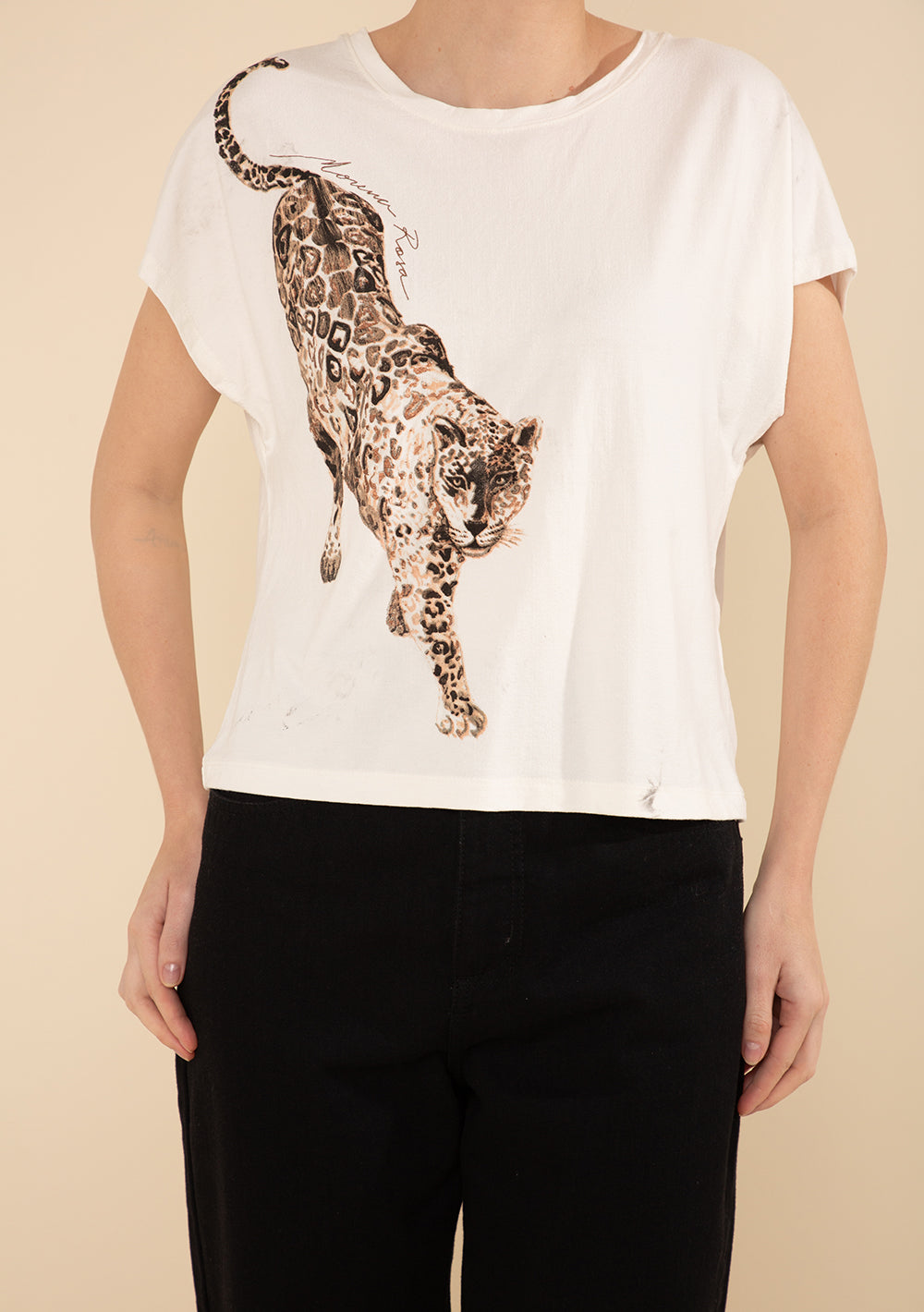 Camiseta Suelta Escote Redondo Mangas Cortas