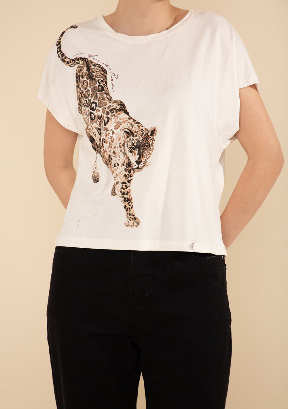 Camiseta Suelta Escote Redondo Mangas Cortas