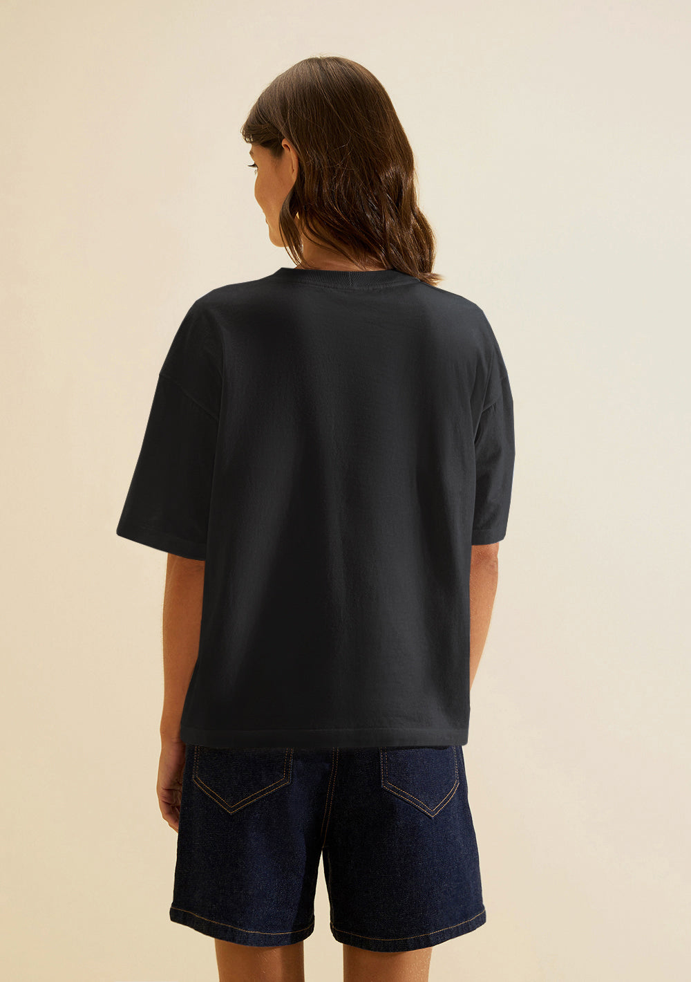 Camiseta Suelta Cuello Redondo Mangas Cortas