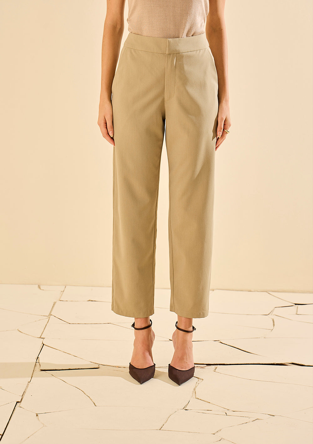 Pantalón Recto Tiro Alto