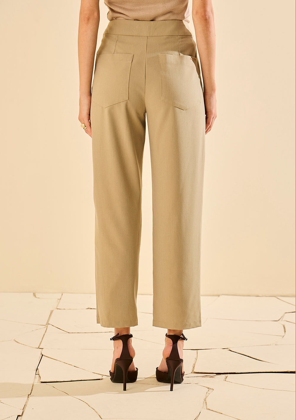 Pantalón Recto Tiro Alto