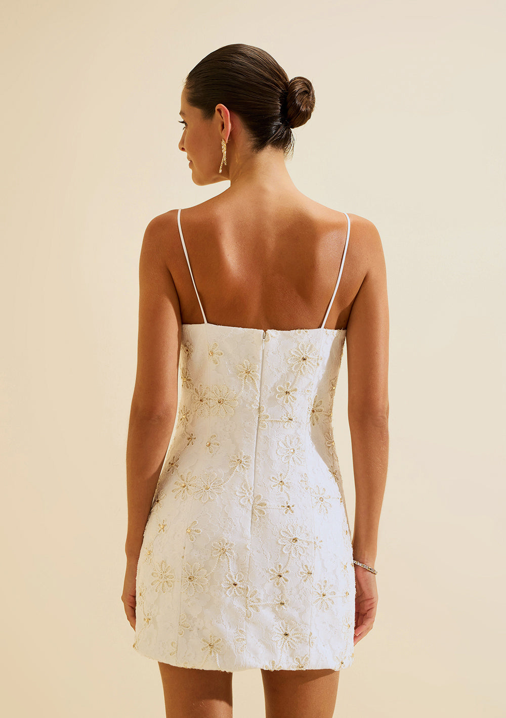 Vestido Largo Ajustado Escote Recto Con Tirantes