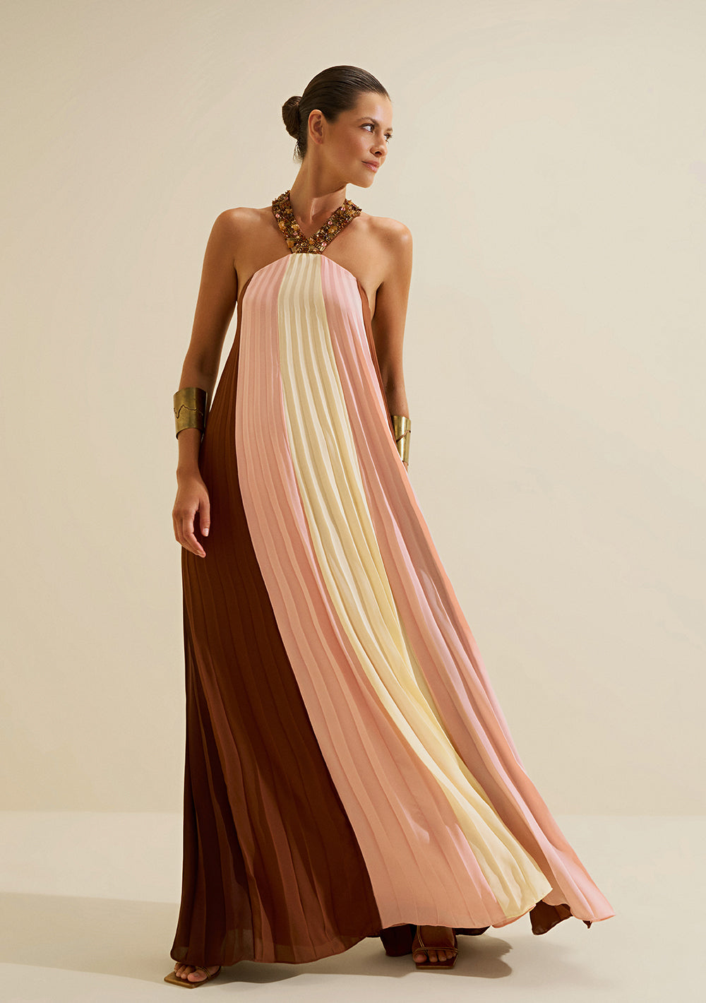 Vestido Largo Suelto Escote en V Sin Mangas