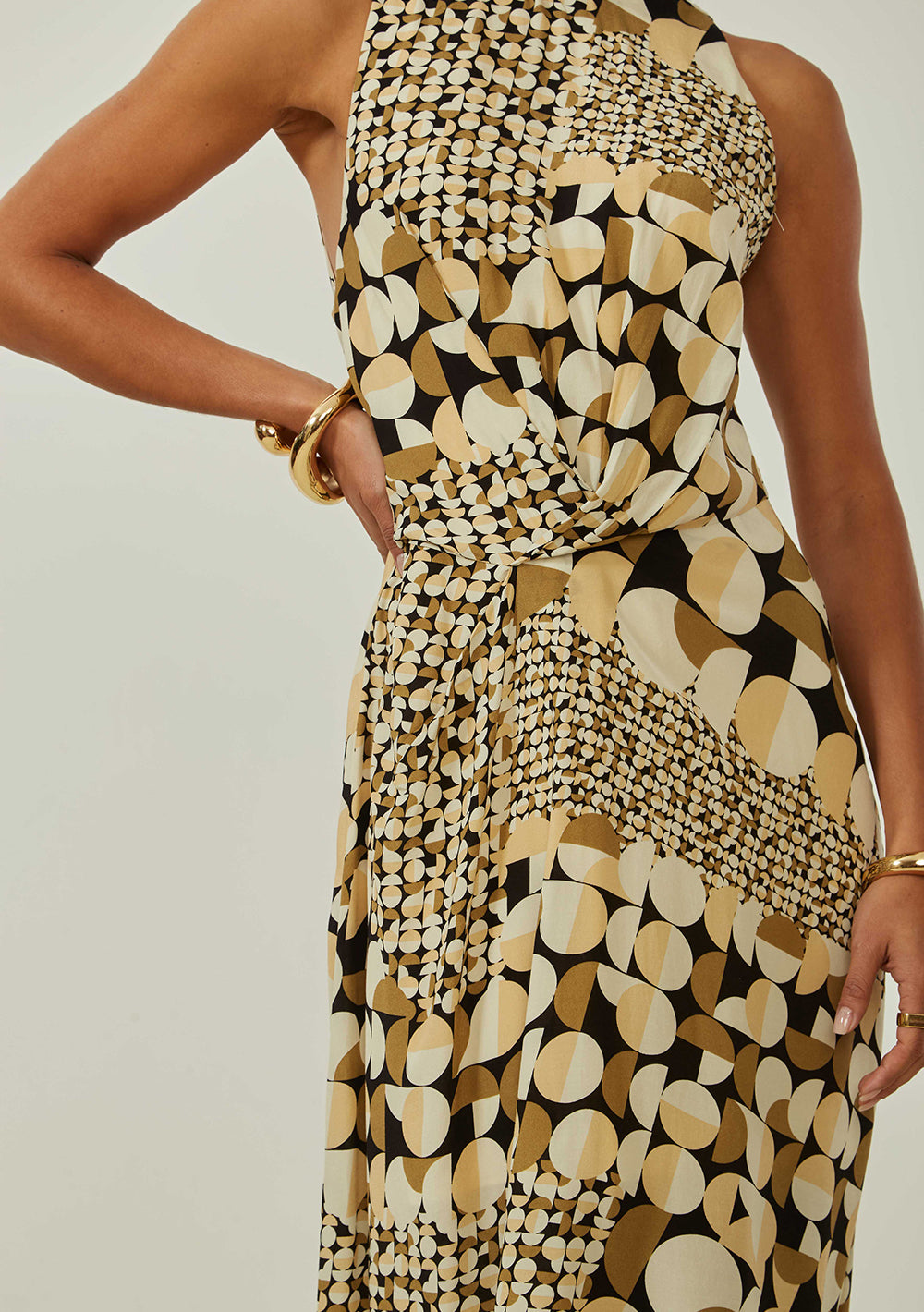 Vestido Suelto Escote Redondo Sin Mangas Midi