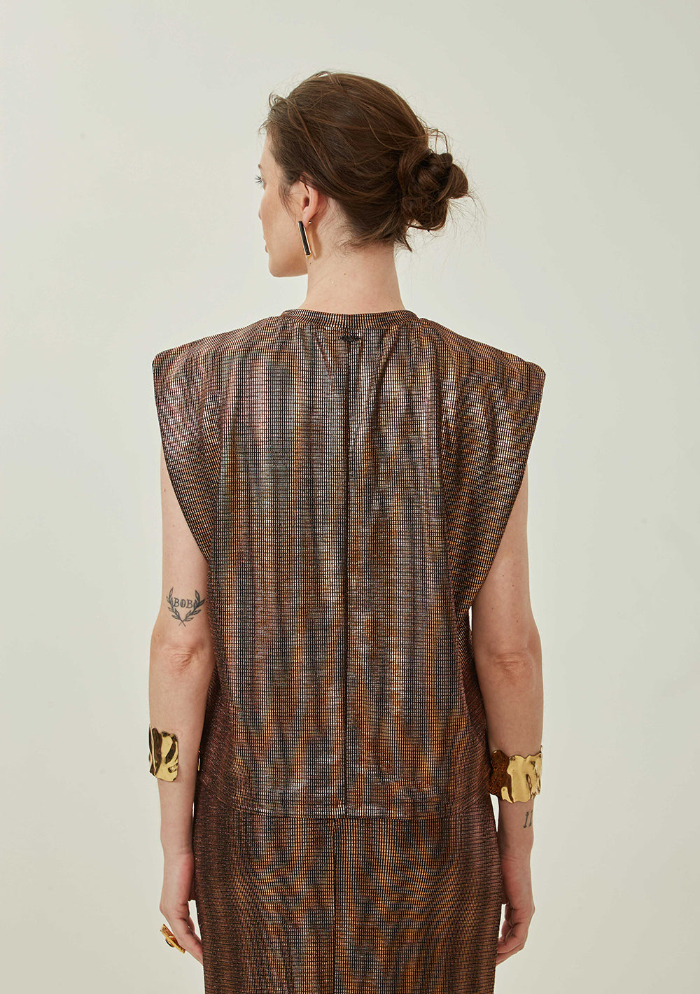 Blusa Al Cuerpo Escote Redondo Mangas Cortas