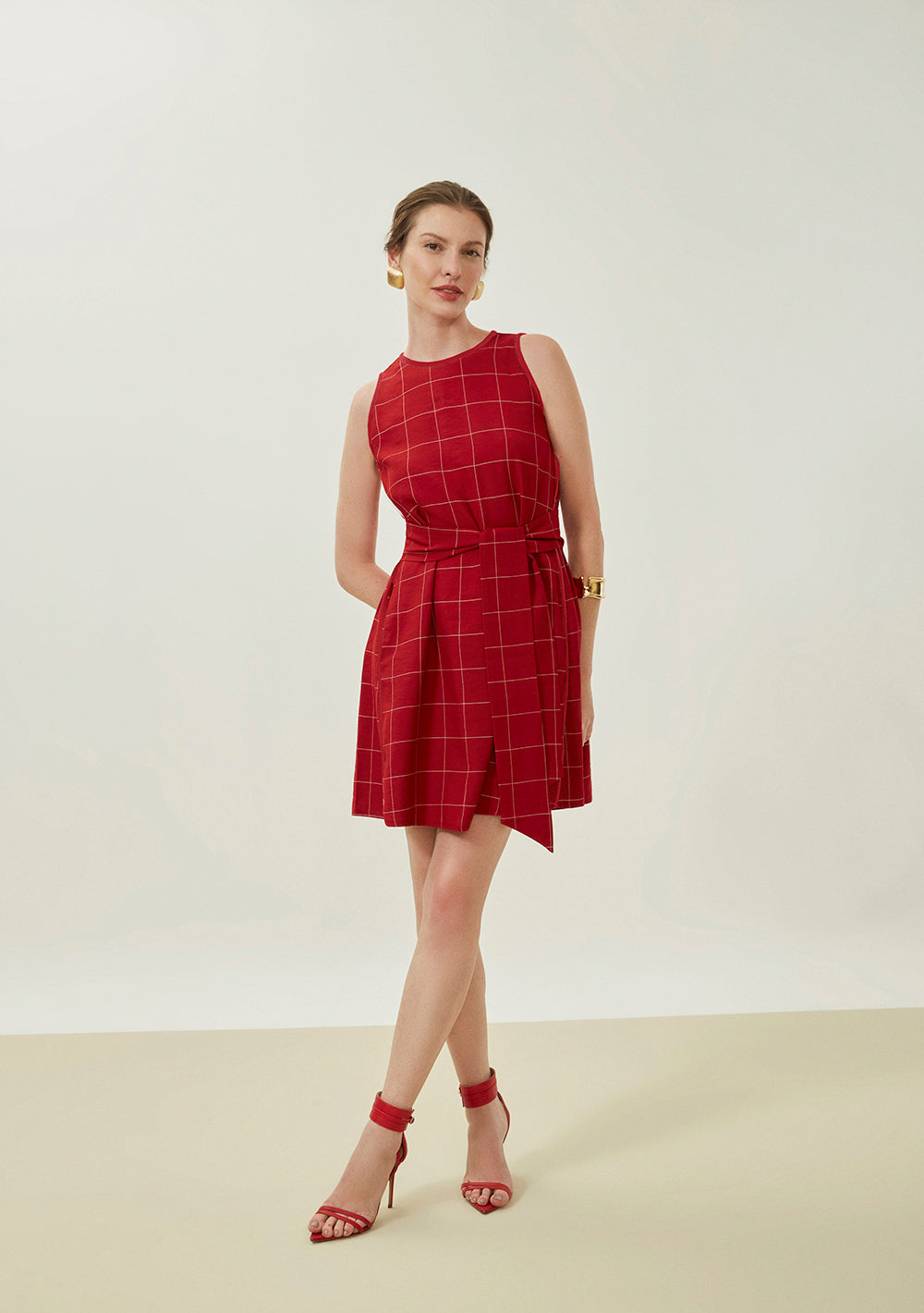 Vestido Suelto Escote Canoa Sin Mangas Corto