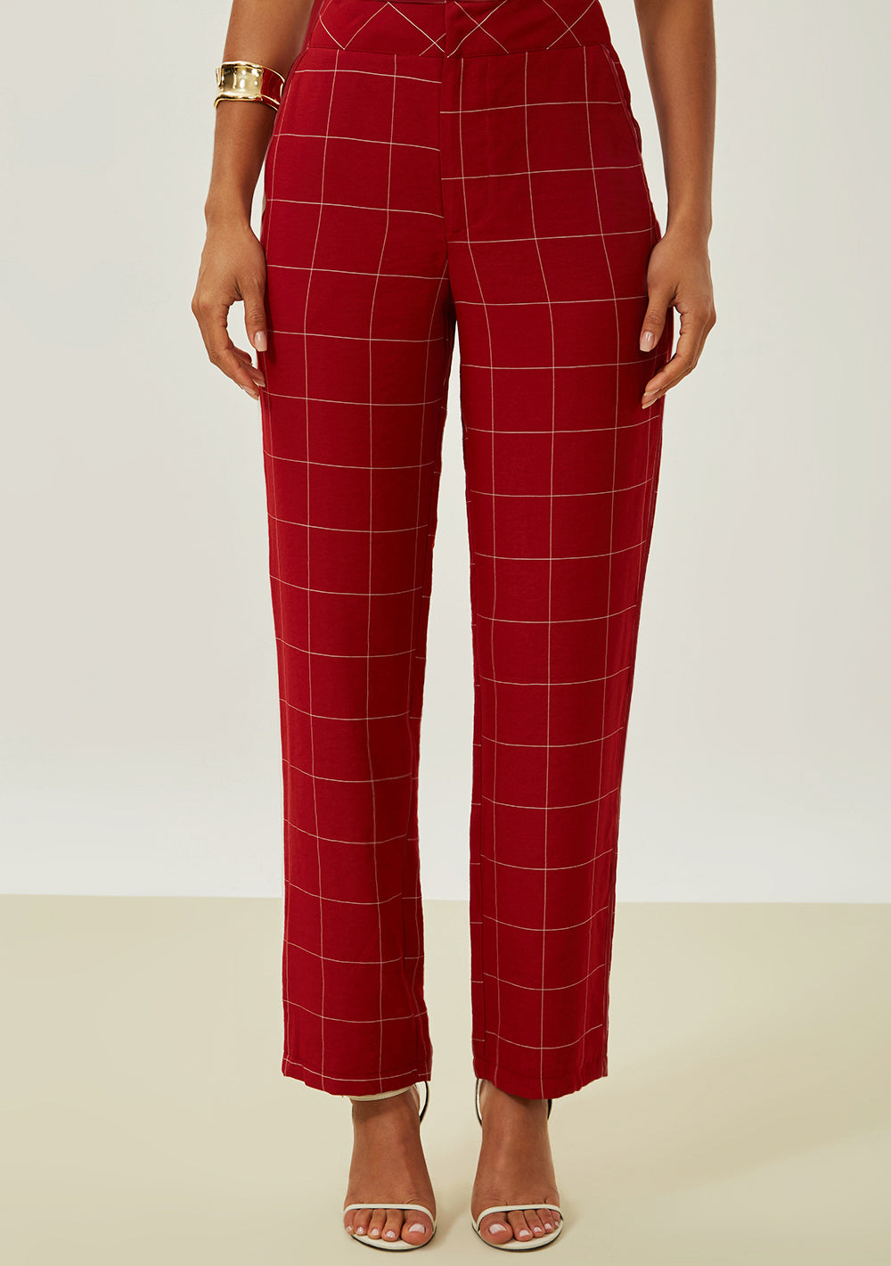 Pantalón Recto Tiro Alto