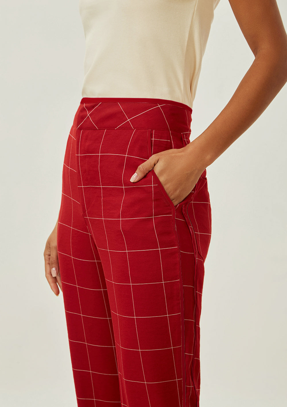 Pantalón Recto Tiro Alto