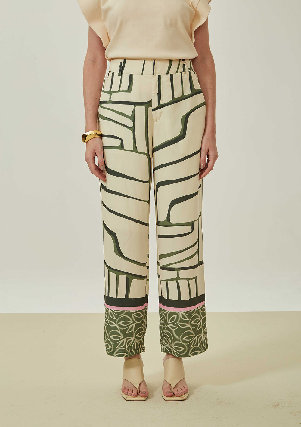 Pantalón Recto Tiro Alto