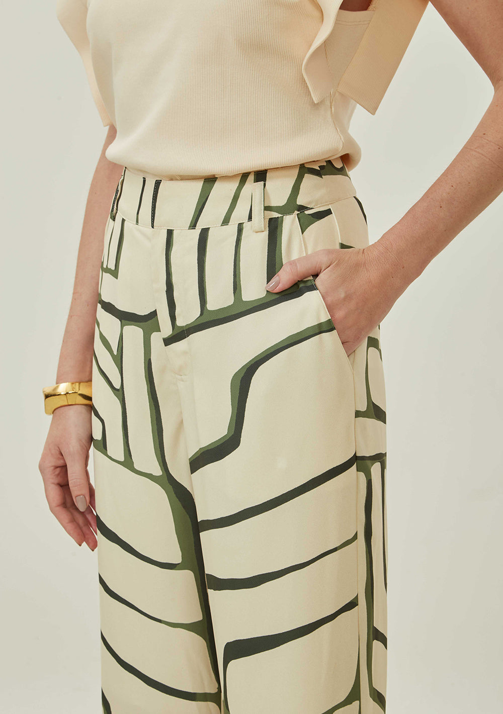 Pantalón Recto Tiro Alto