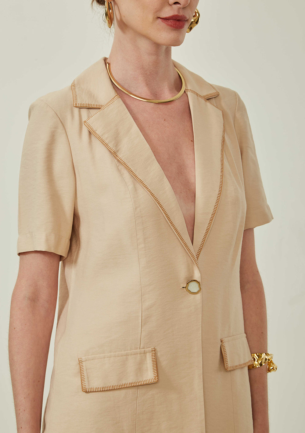 Blazer Suelto Mangas Cortas