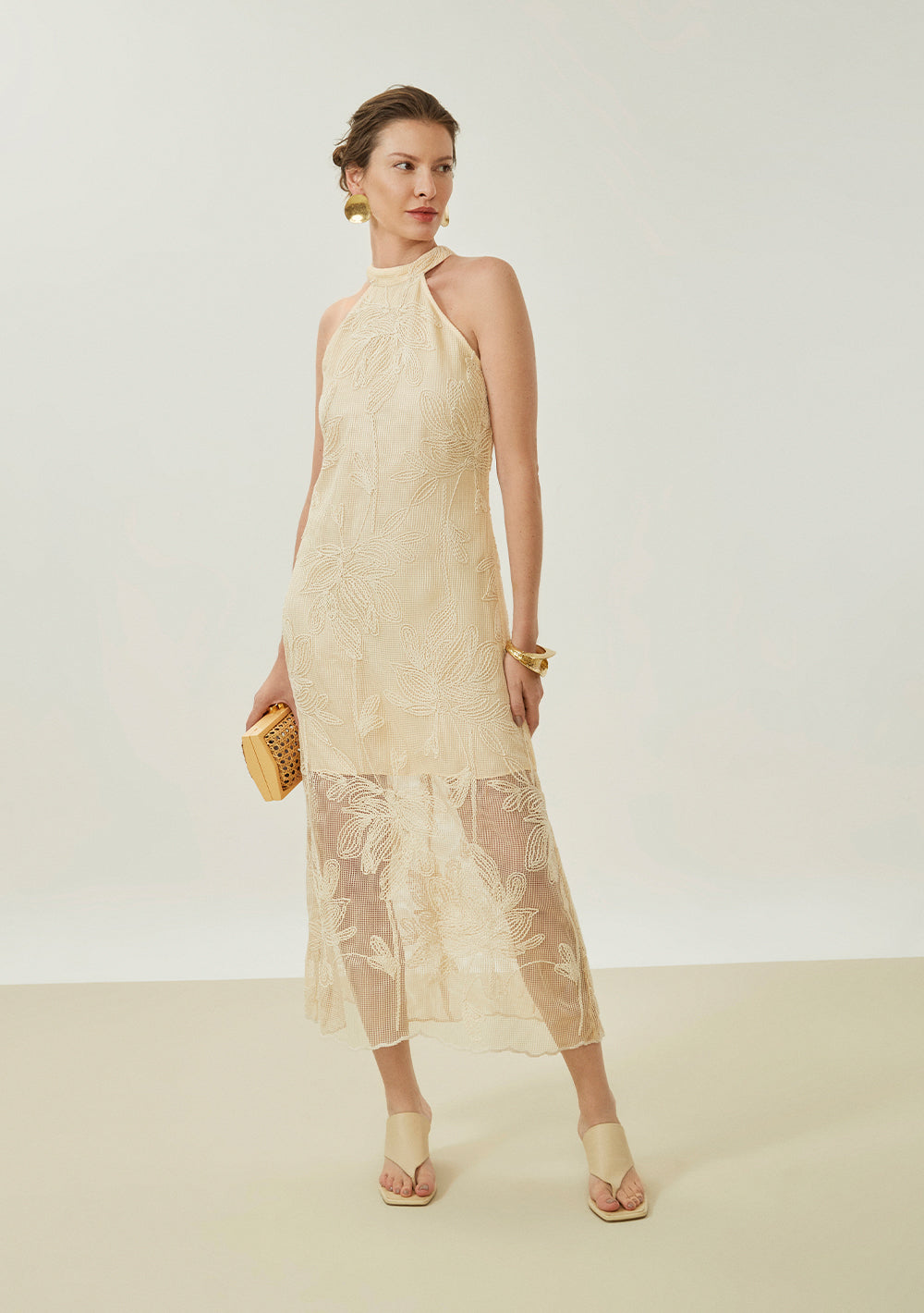 Vestido Ajustado Cuello Francés