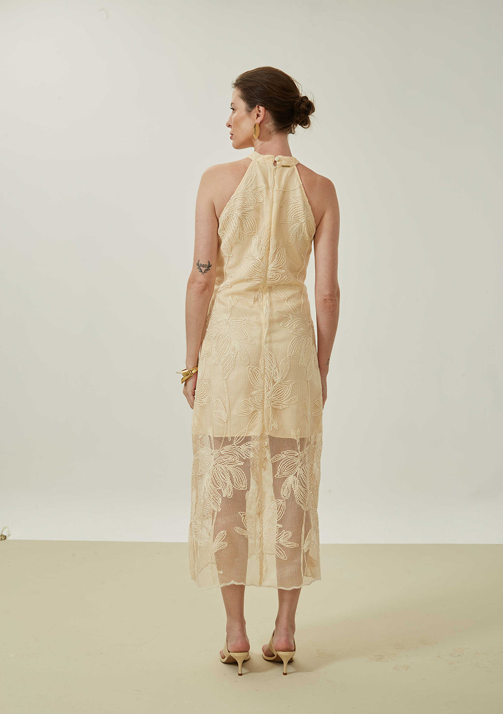 Vestido Ajustado Cuello Francés