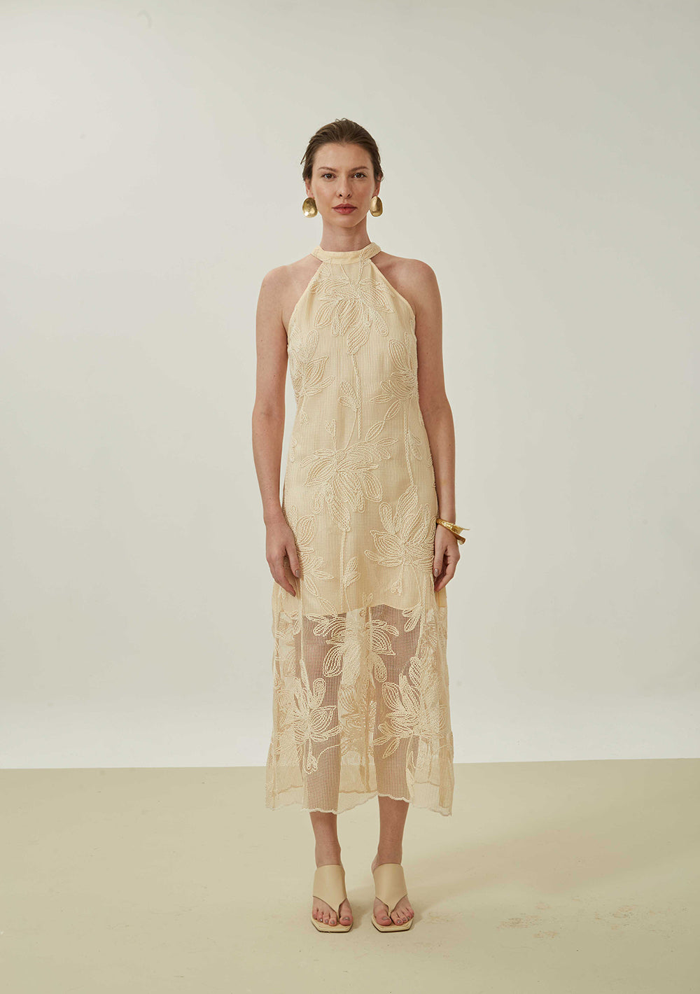 Vestido Ajustado Cuello Francés