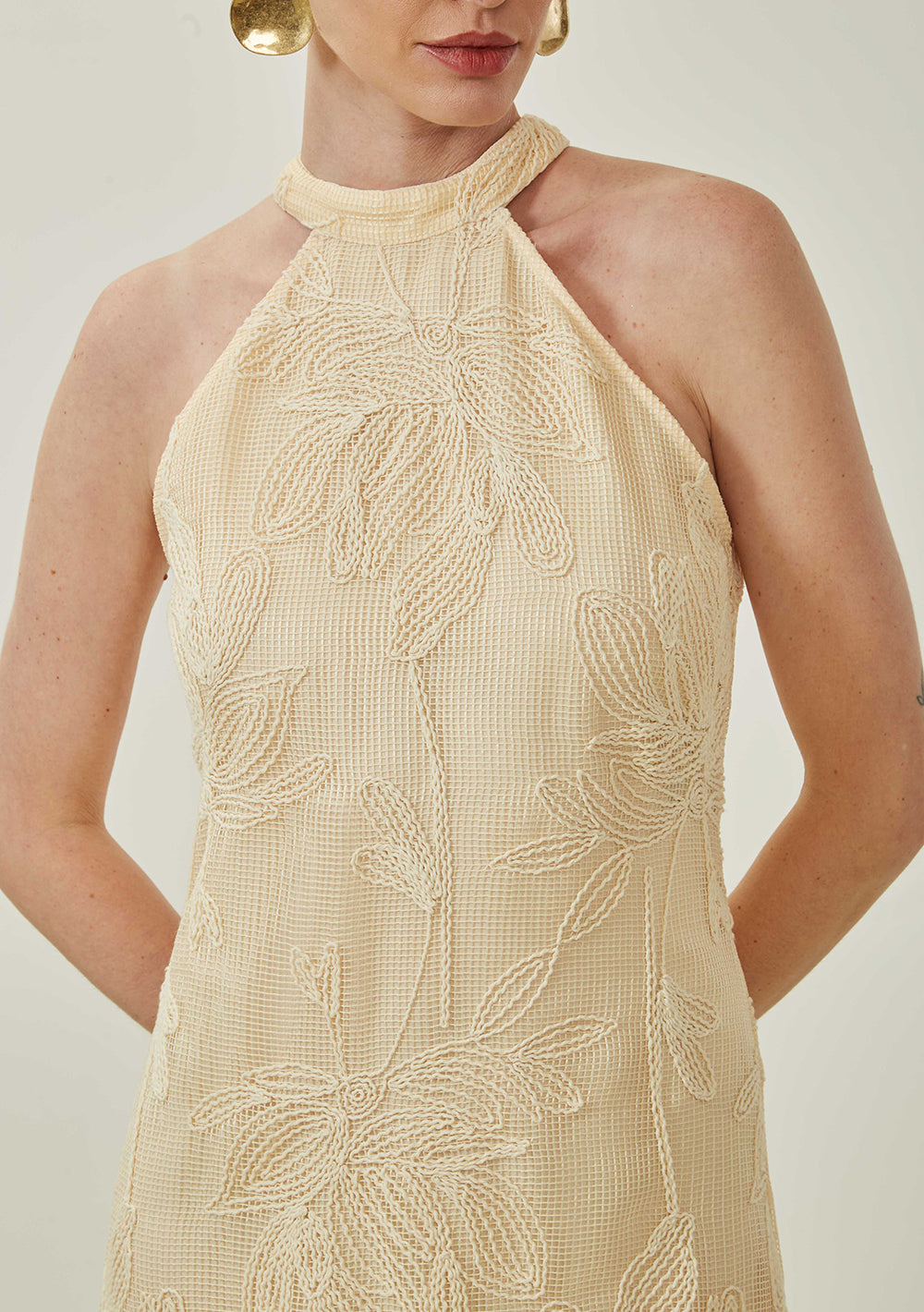Vestido Ajustado Cuello Francés