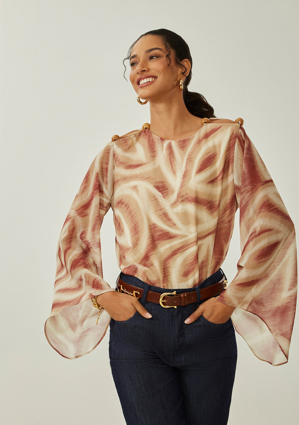 Blusa Suelta Mangas Largas