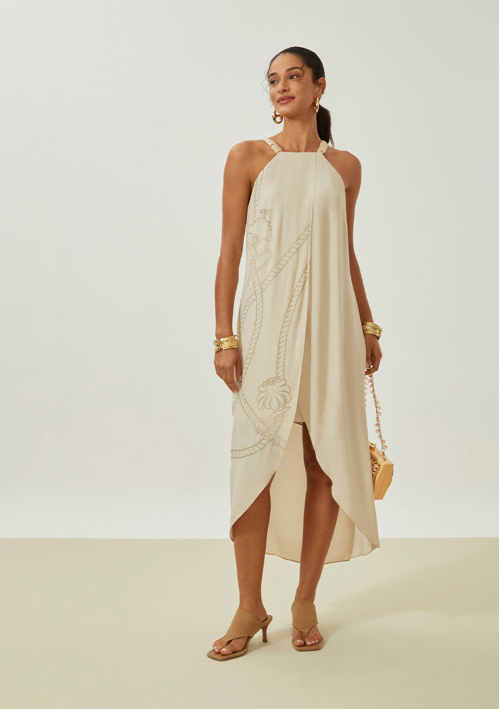 Vestido Suelto Escote Transversal