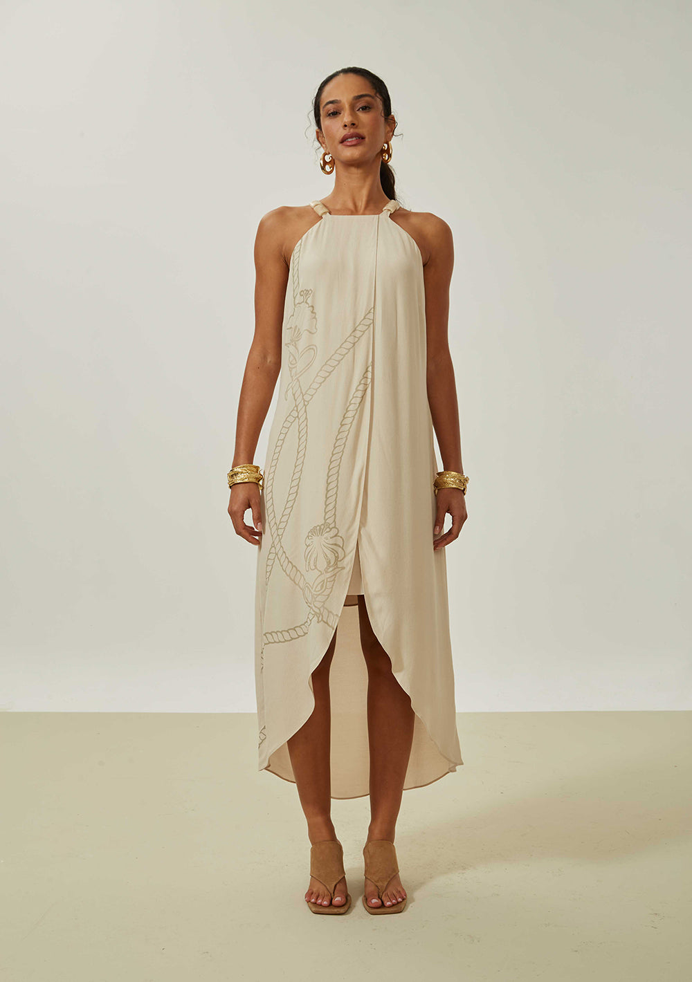 Vestido Suelto Escote Transversal