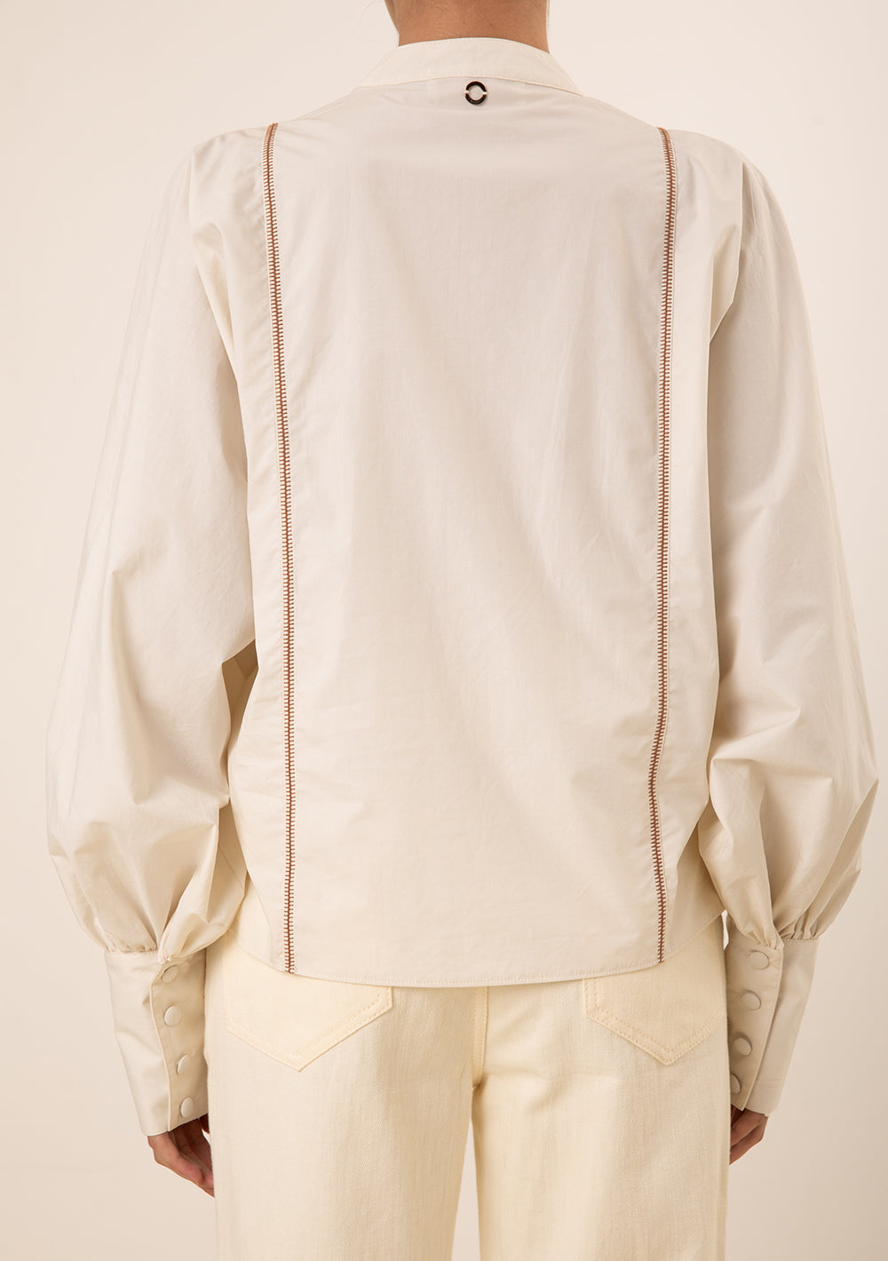 Camisa Suelta Escote En V Mangas Largas