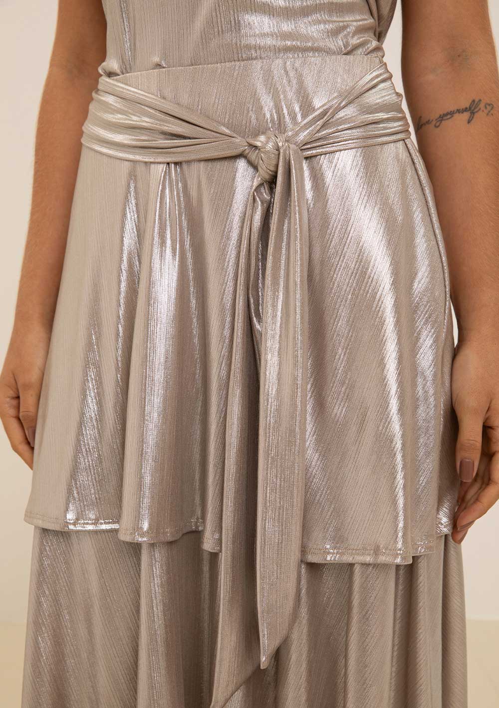 Pollera Evasé Midi Tiro Alto