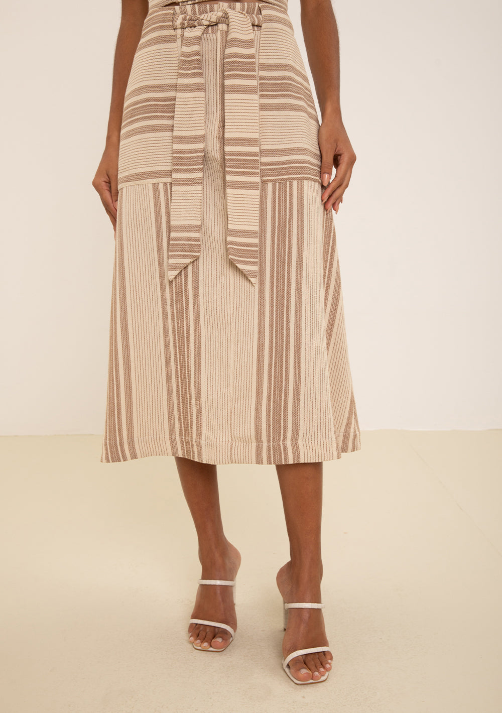 Pollera Midi Lápiz Tiro Alto