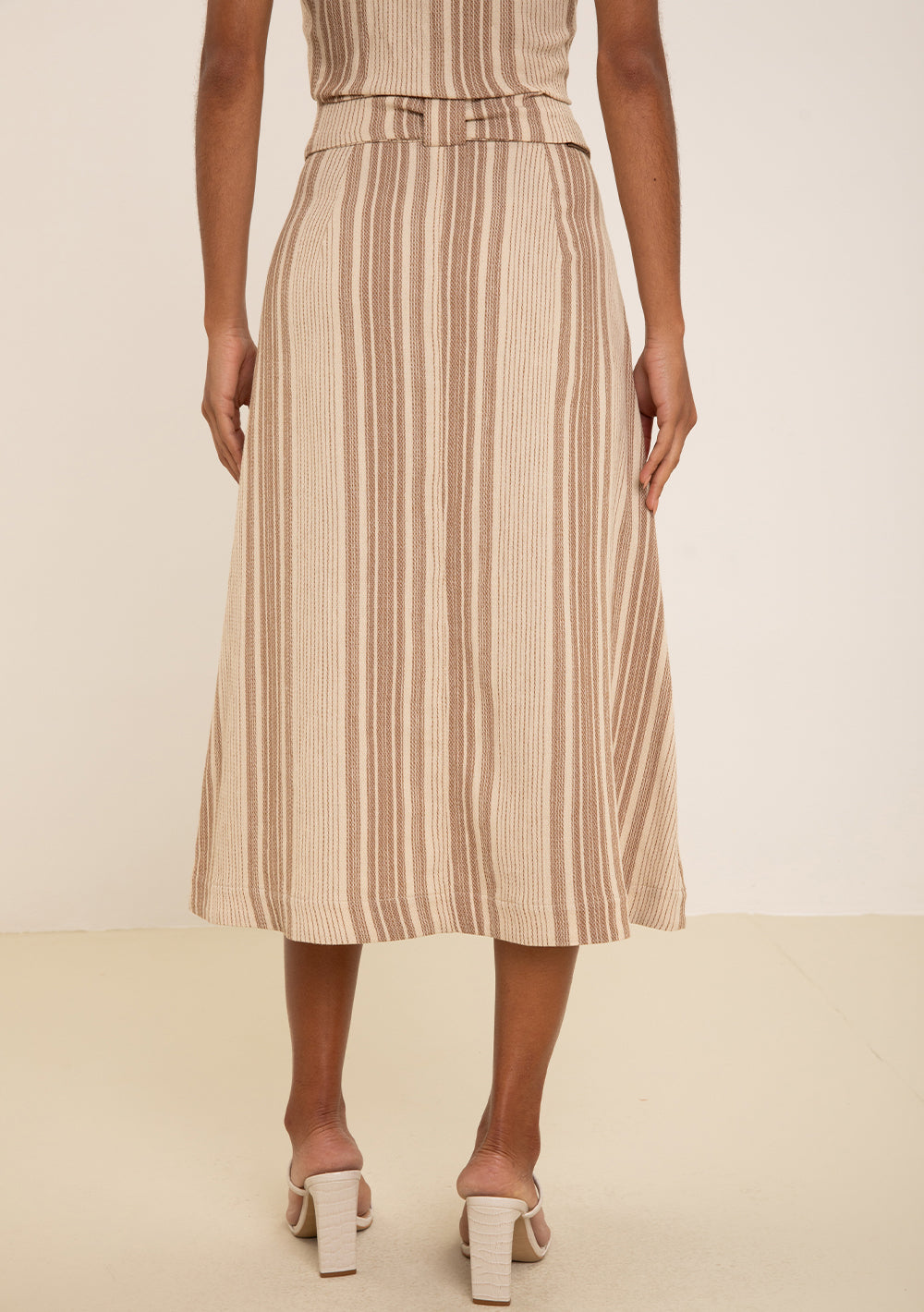 Pollera Midi Lápiz Tiro Alto