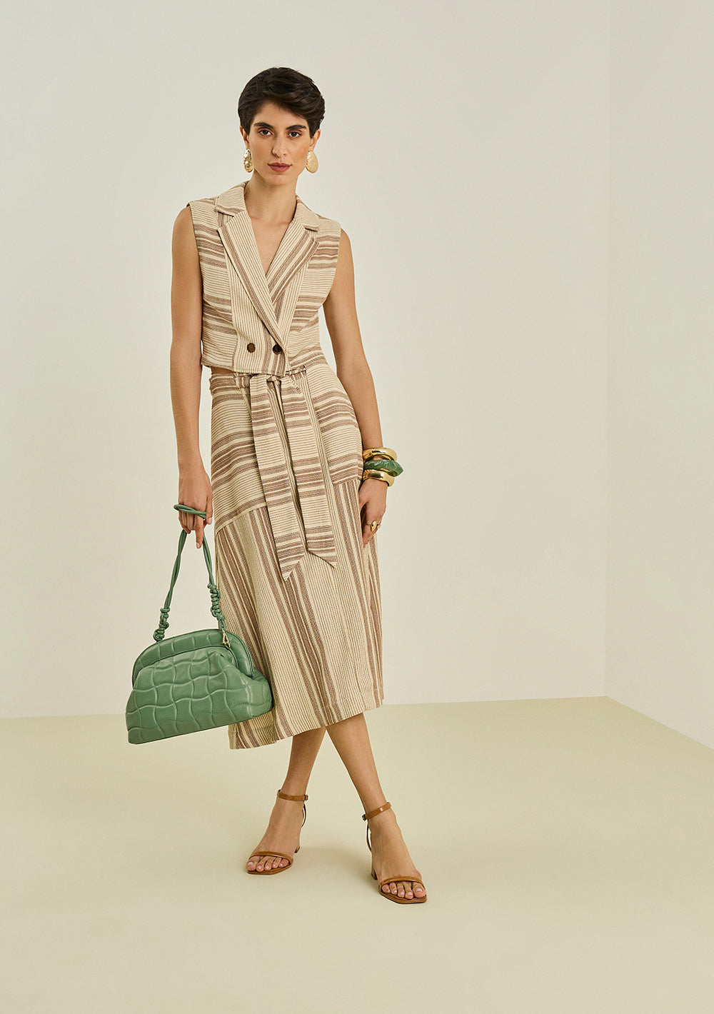 Chaleco Cropped Suelto Sin Mangas