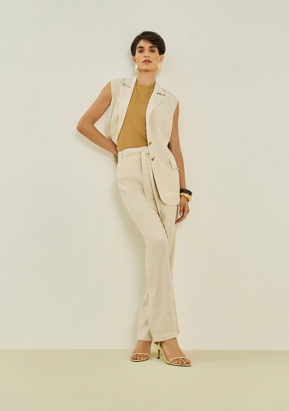 Pantalón Recto Tiro Alto