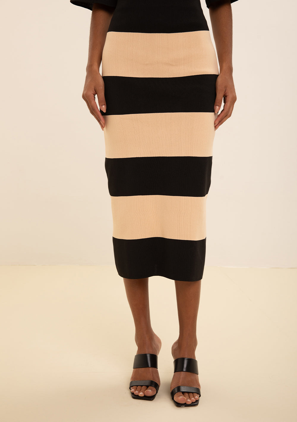 Pollera Midi Lápiz Tiro Alto