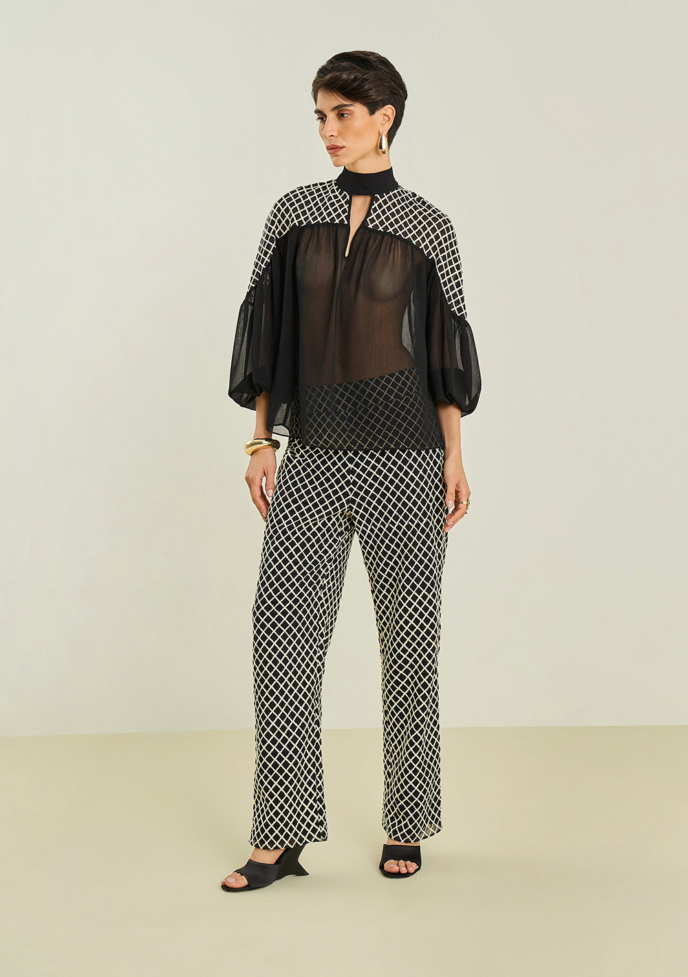 Pantalón Recto Tiro Alto