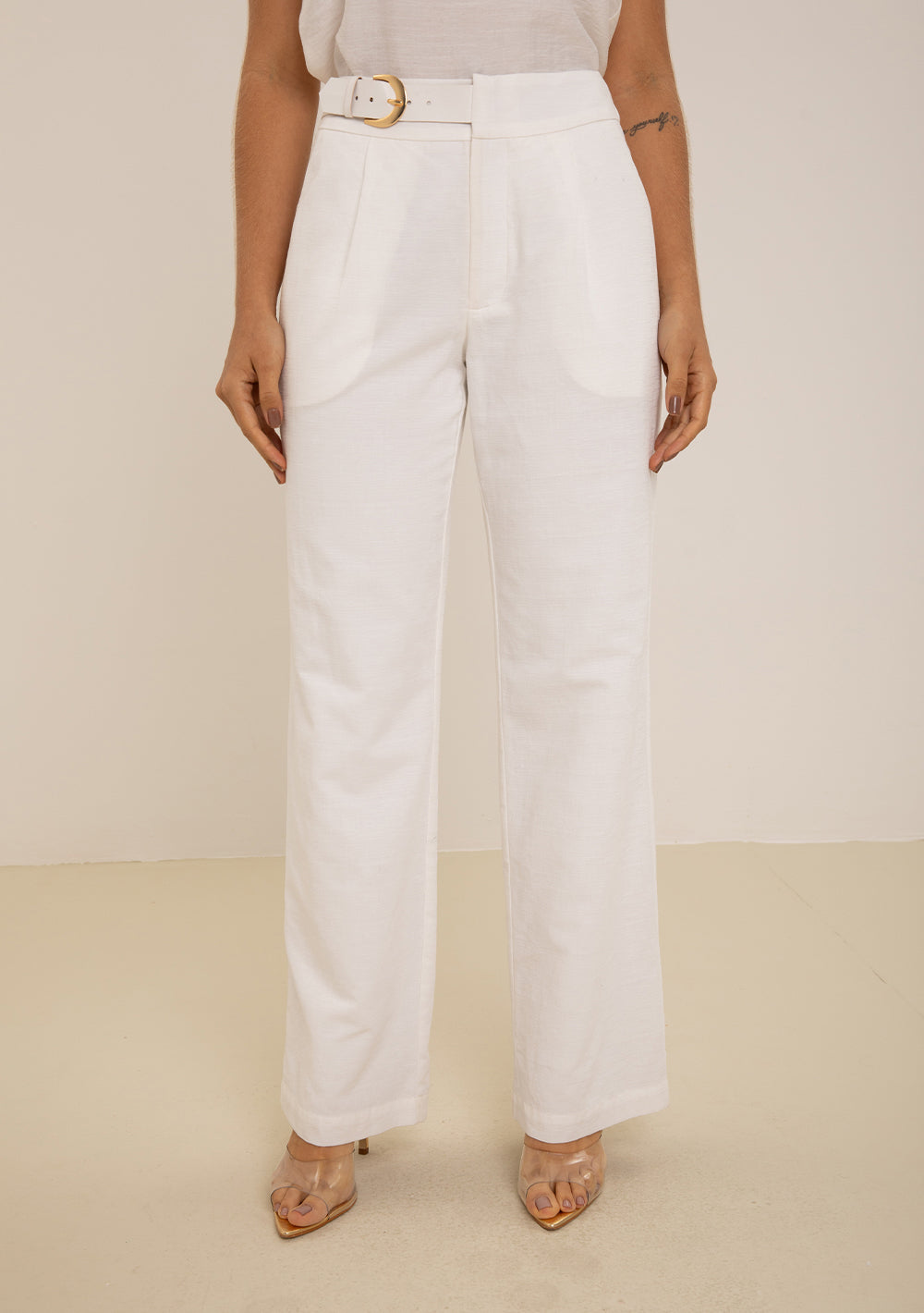 Pantalón Recto Tiro Alto