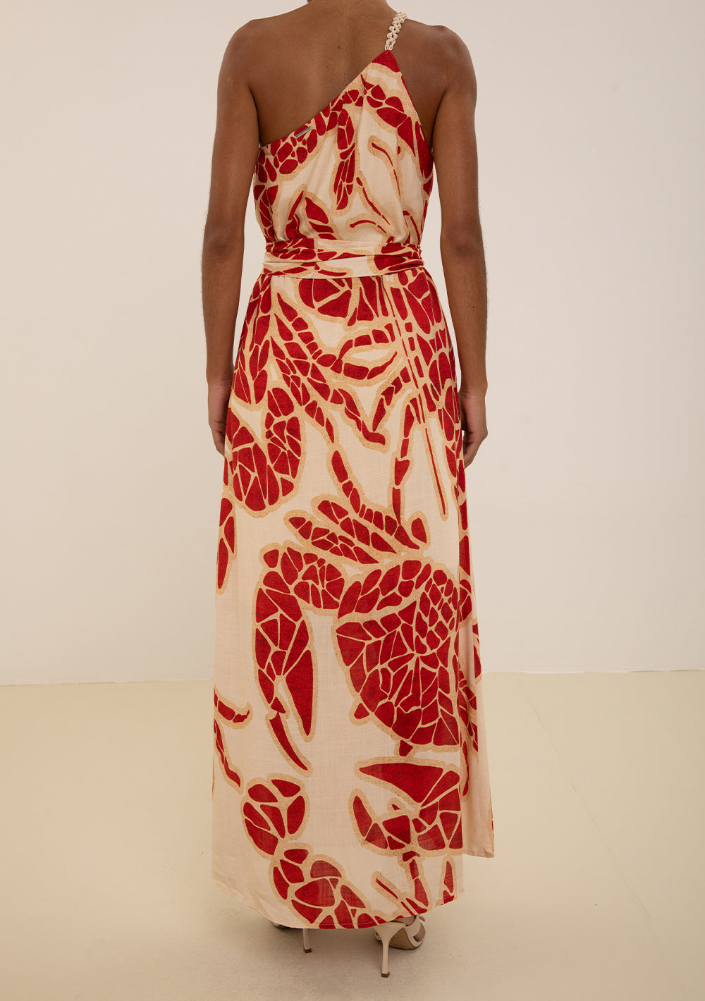 Vestido Largo Suelto De Un Solo Hombro Con Tirantes