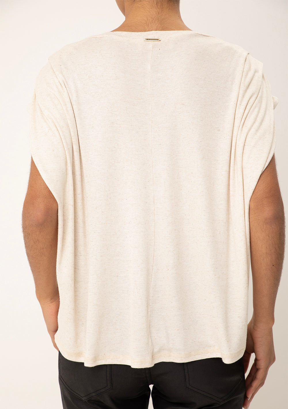 Blusa Ajustada Escote Redondo Mangas Cortas