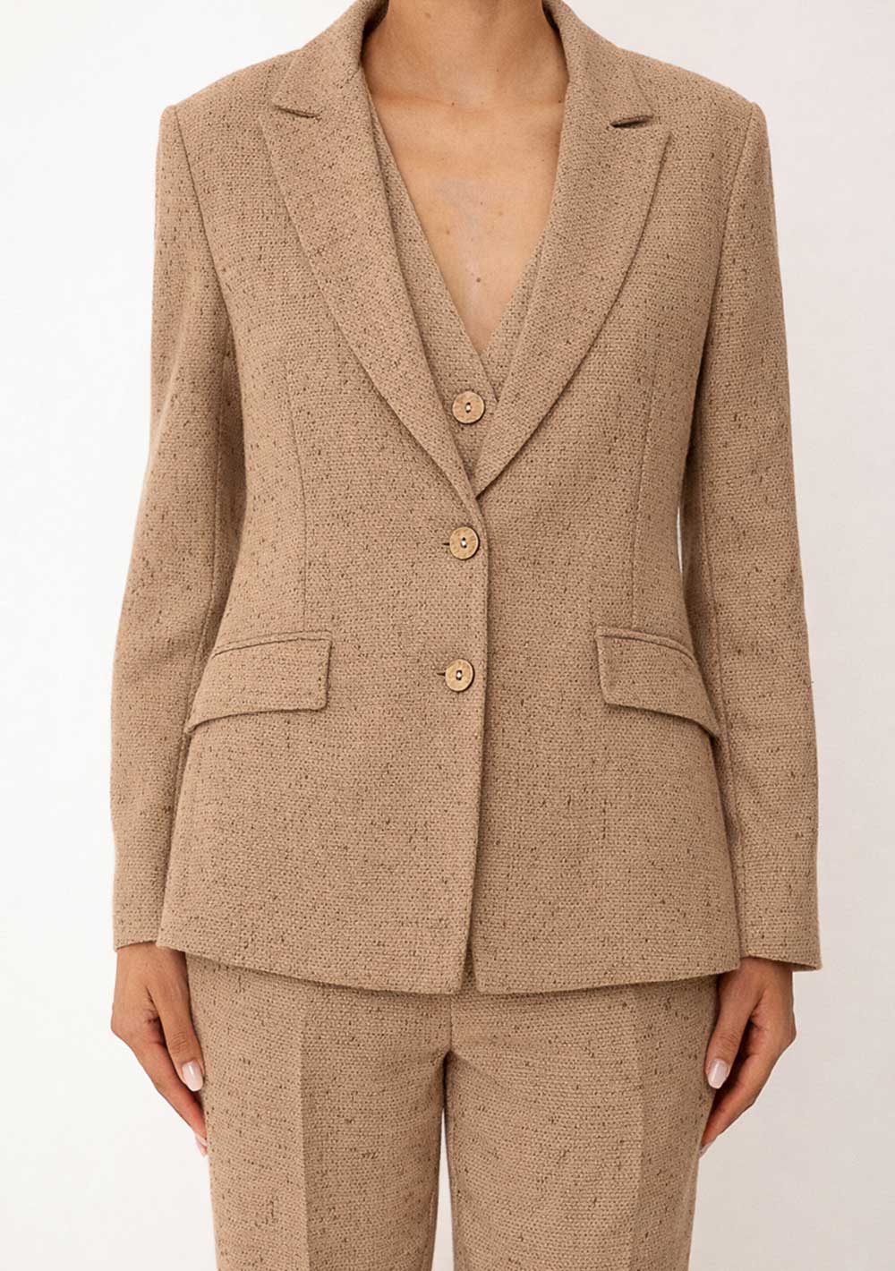 Blazer Ajustado Mangas Largas
