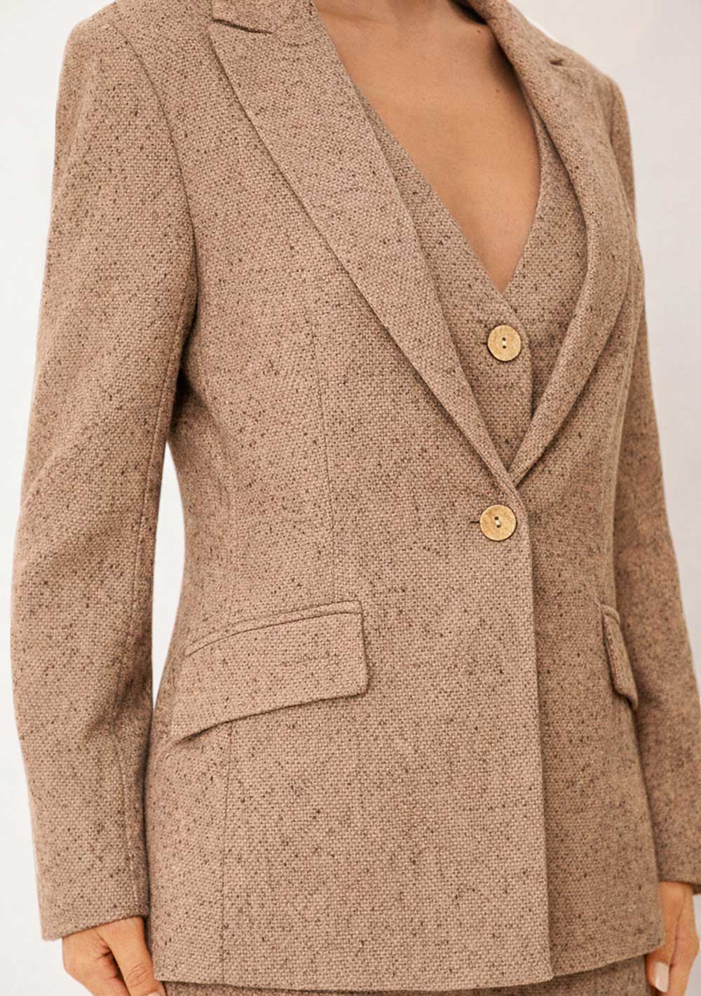 Blazer Ajustado Mangas Largas