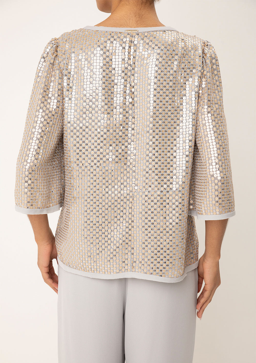 Blusa Suelta Escote Redondo Mangas Cortas