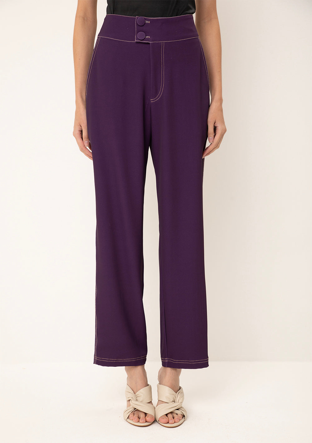 Pantalón Recto Tiro Alto
