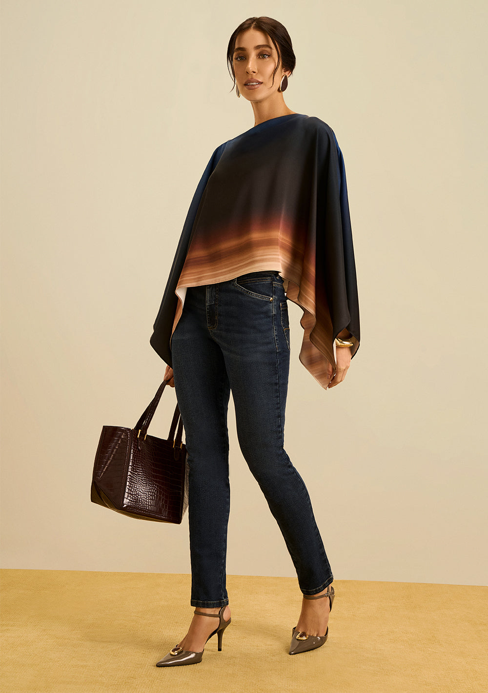 Blusa Suelta Escote Barco Mangas 7/8