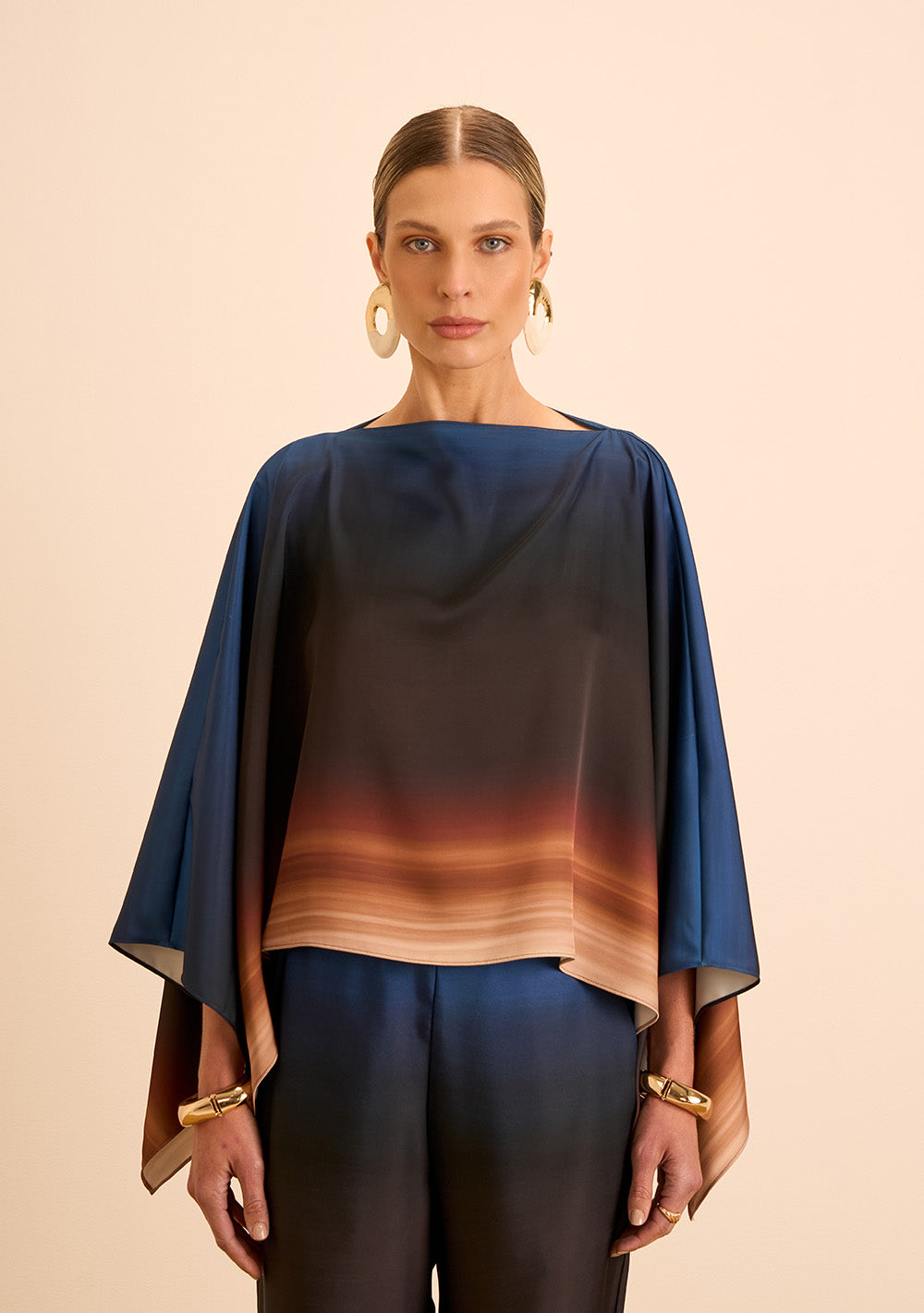 Blusa Suelta Escote Barco Mangas 7/8