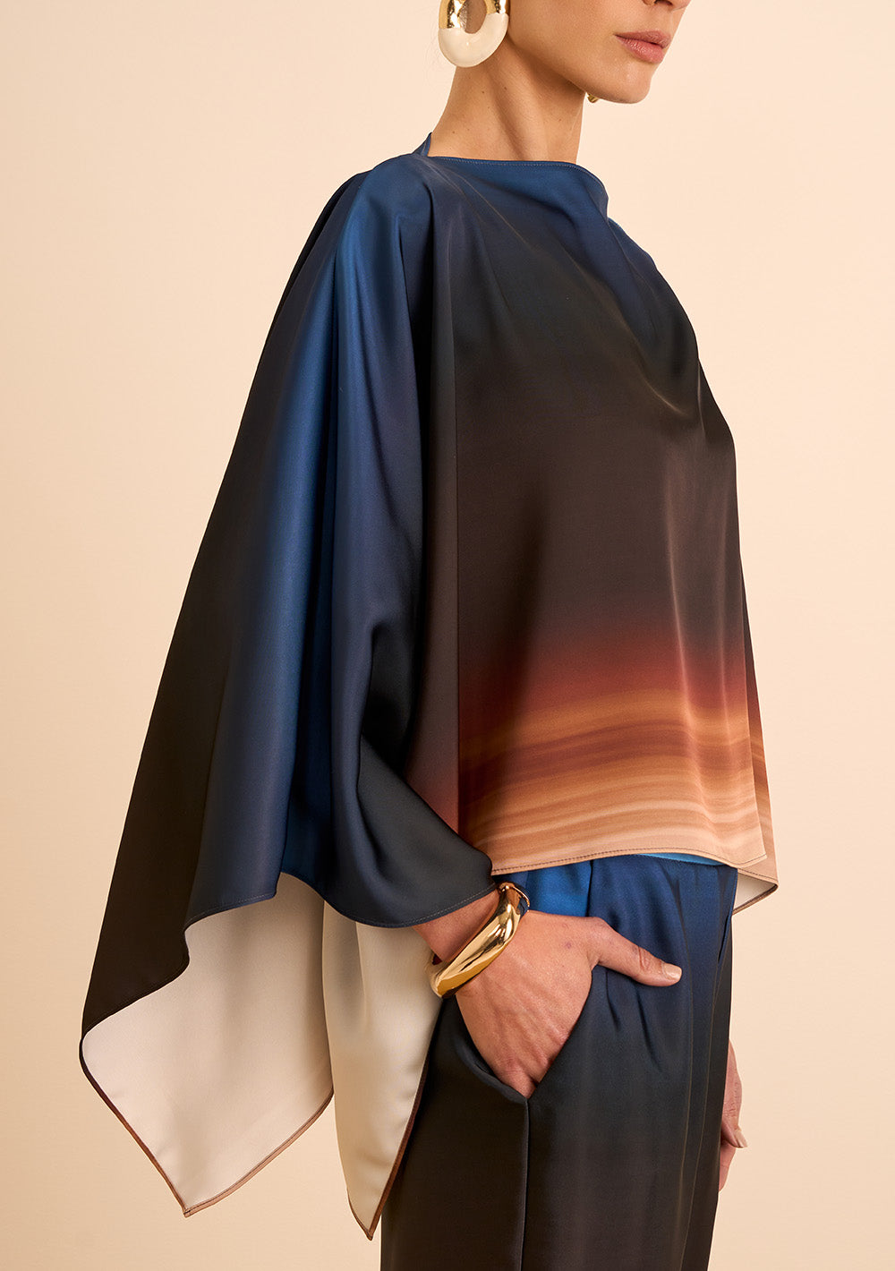 Blusa Suelta Escote Barco Mangas 7/8