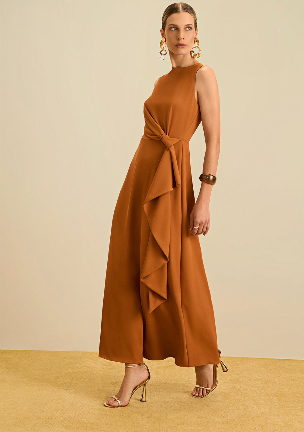 Vestido Largo Suelto Cuello Redondo sin Mangas
