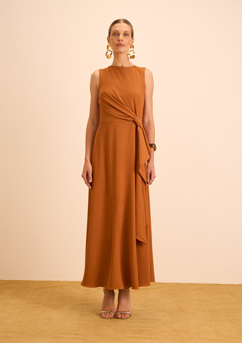 Vestido Largo Suelto Cuello Redondo sin Mangas