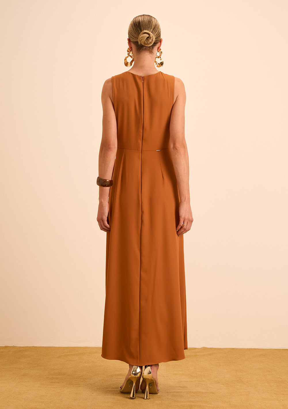 Vestido Largo Suelto Cuello Redondo sin Mangas