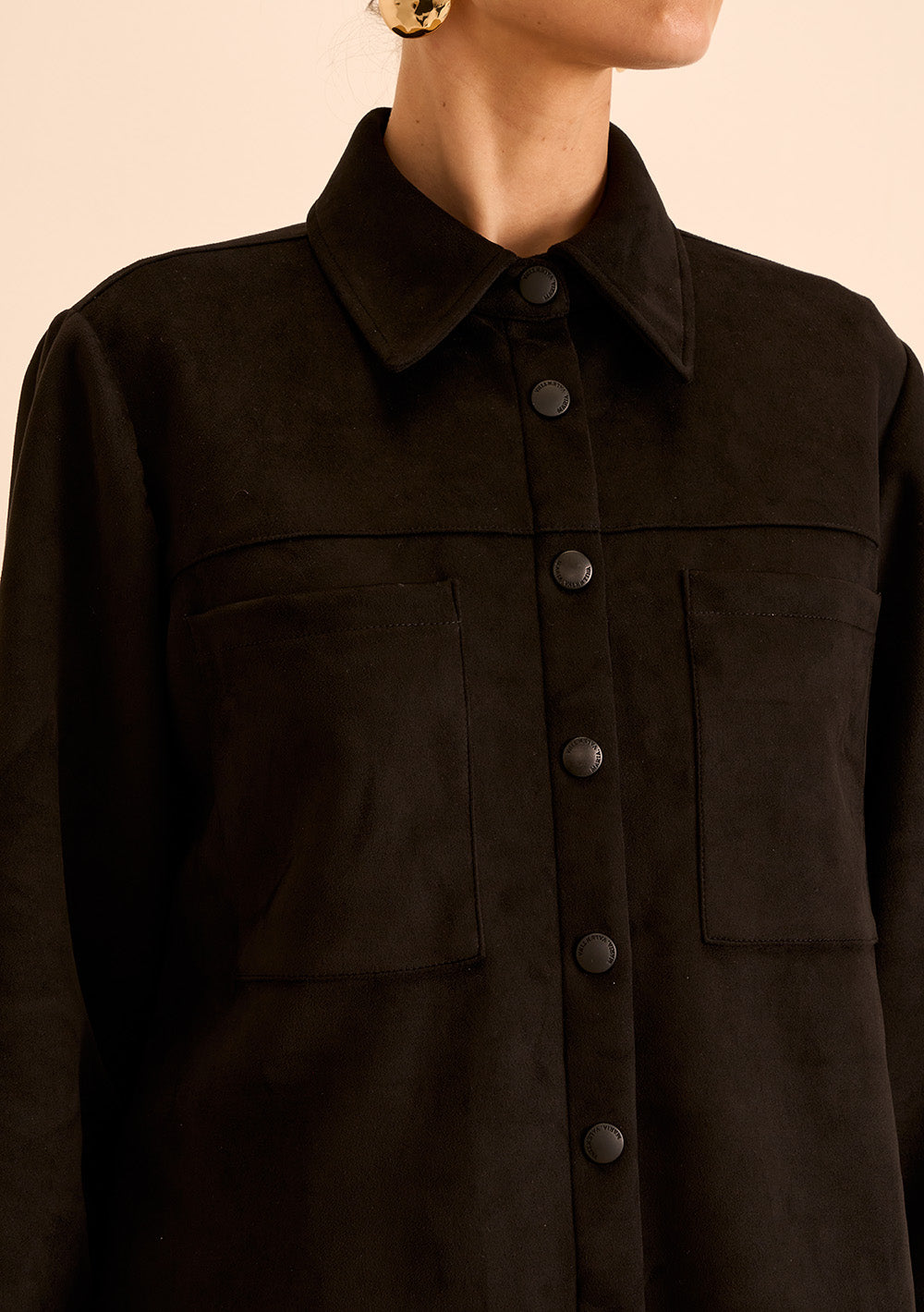 Camisa Suelta Cuello Tradicional Mangas Largas