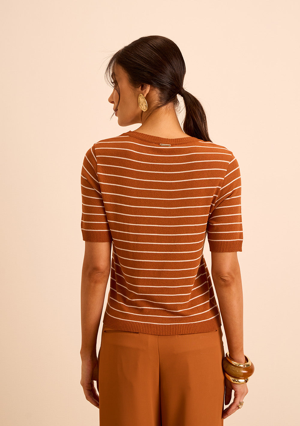Blusa Suelta Cuello Redondo Mangas Cortas